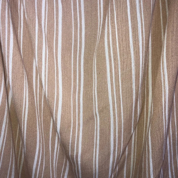 Lulus Off Shoulder Blouse Top XL Stripe Tan Cream Keyhole - Picture 7 of 10